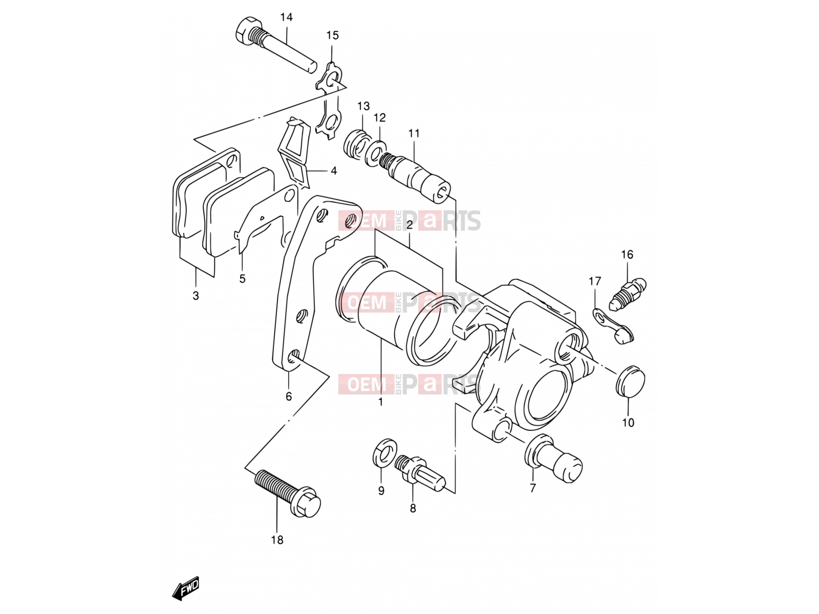 SUZUKI DF125E X (1999) 44 - FRONT CALIPER