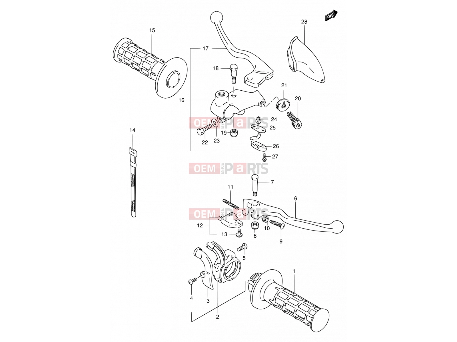 SUZUKI DF125E Y (2000) 36 - HANDLE LEVER
