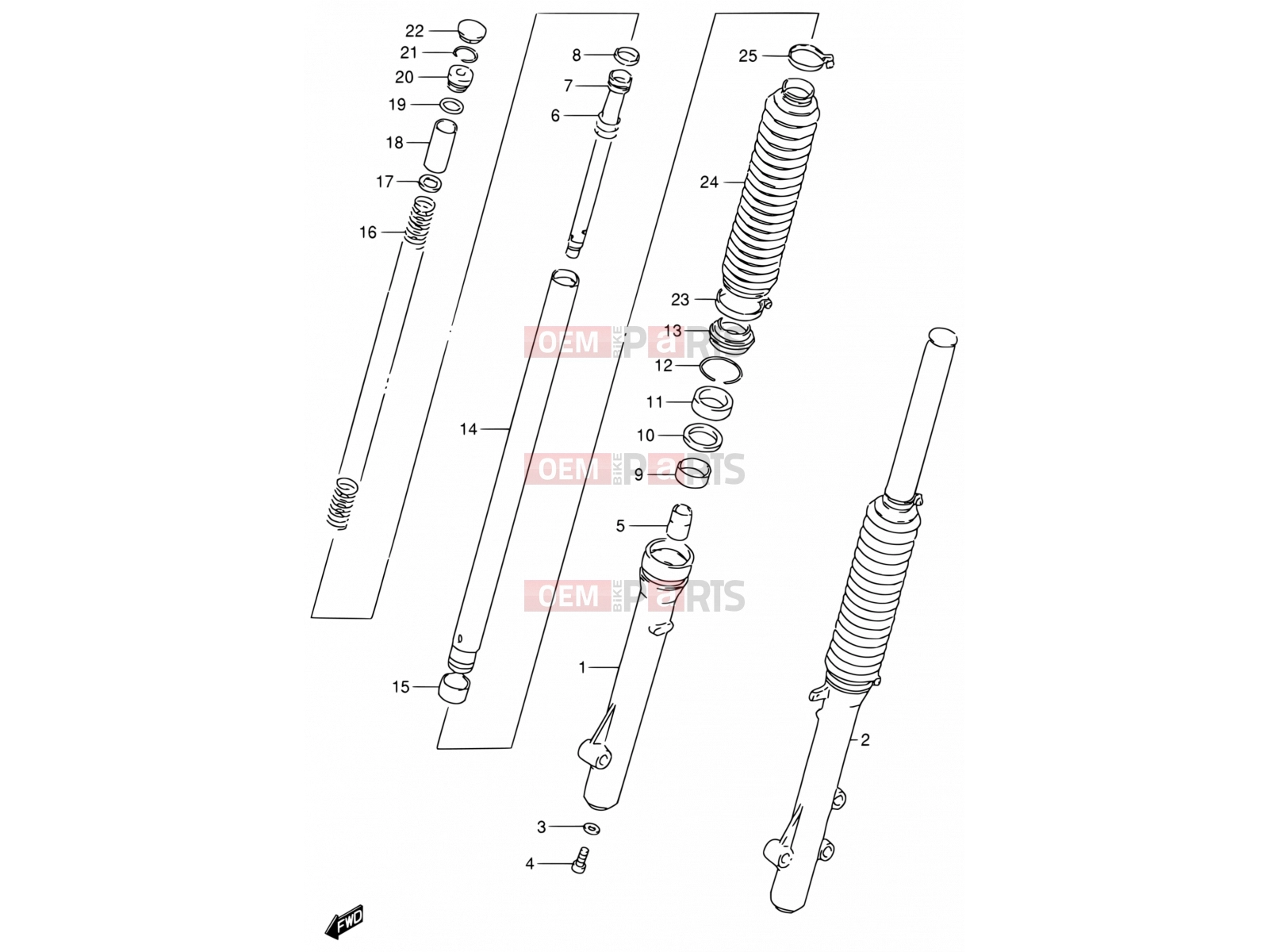 SUZUKI DF125E Y (2000) 40 - FRONT DAMPER