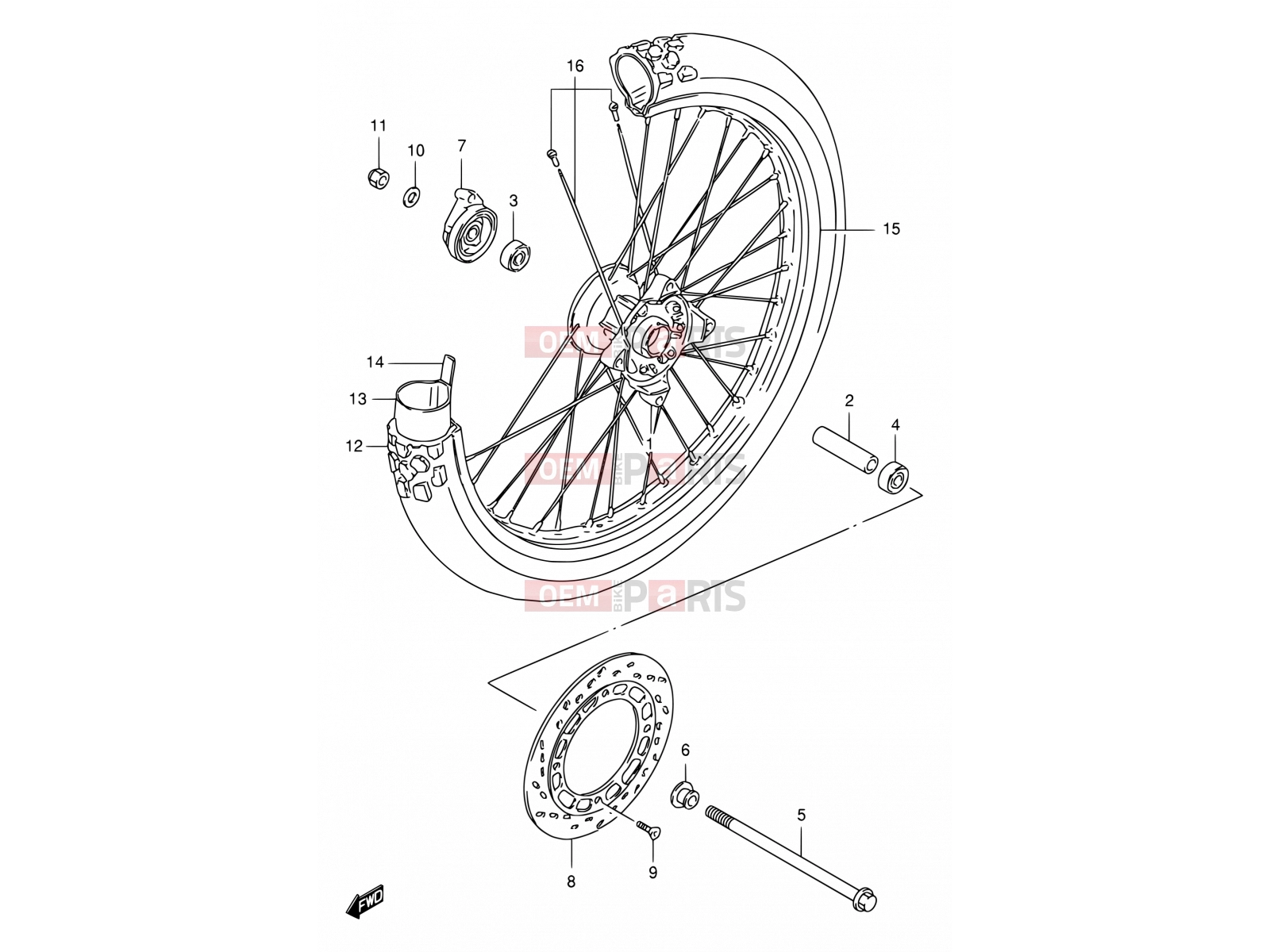 SUZUKI DF125E Y (2000) 43 - FRONT WHEEL