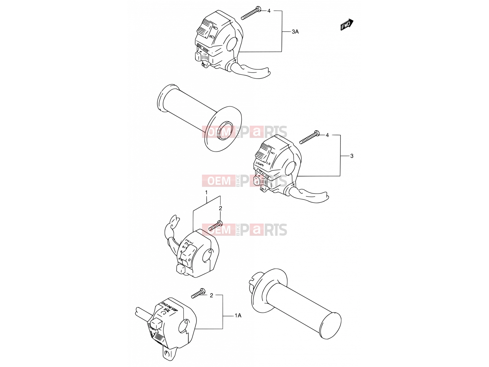 SUZUKI DF200E W (1998) 26 - HANDLE SWITCH