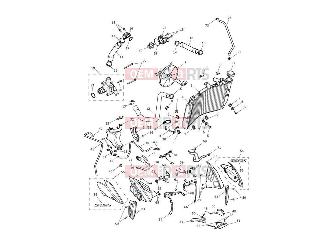 Triumph 2016 SPEED TRIPLE S 735438 > Cooling System