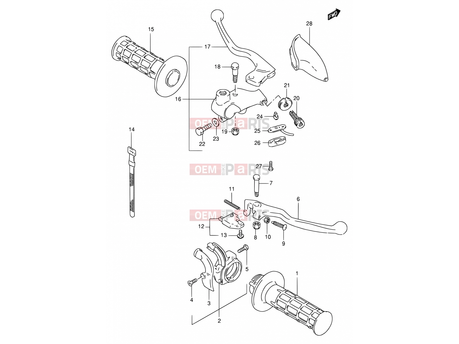 SUZUKI DF200E X (1999) 37A - HANDLE LEVER (E06)