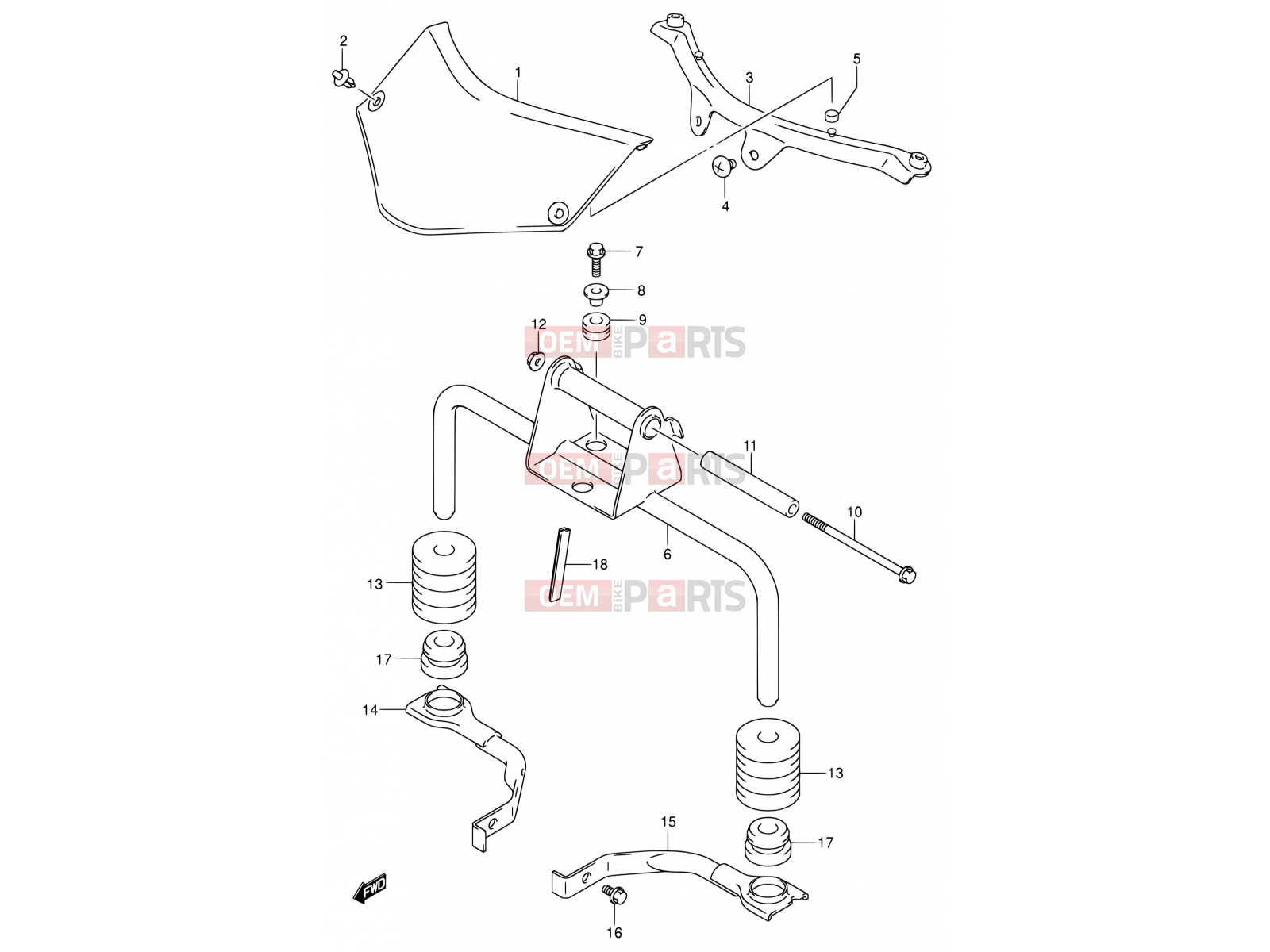SUZUKI DL1000 K3 (2003) V-Strom 40 - FRONT BRACKET