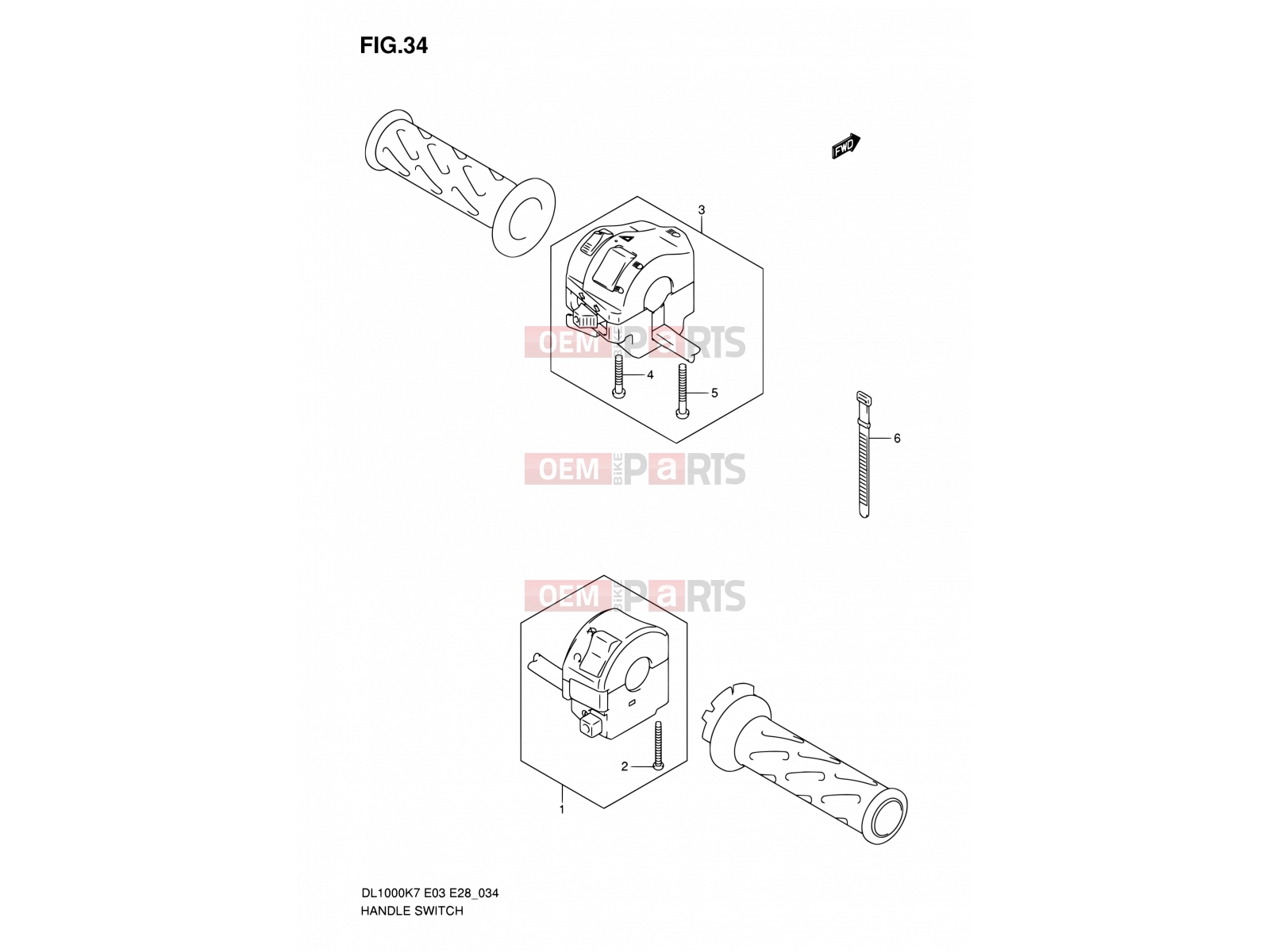 SUZUKI DL1000 K7 (2007) V-Strom (E03,E28,E33) 34 - HANDLE SWITCH