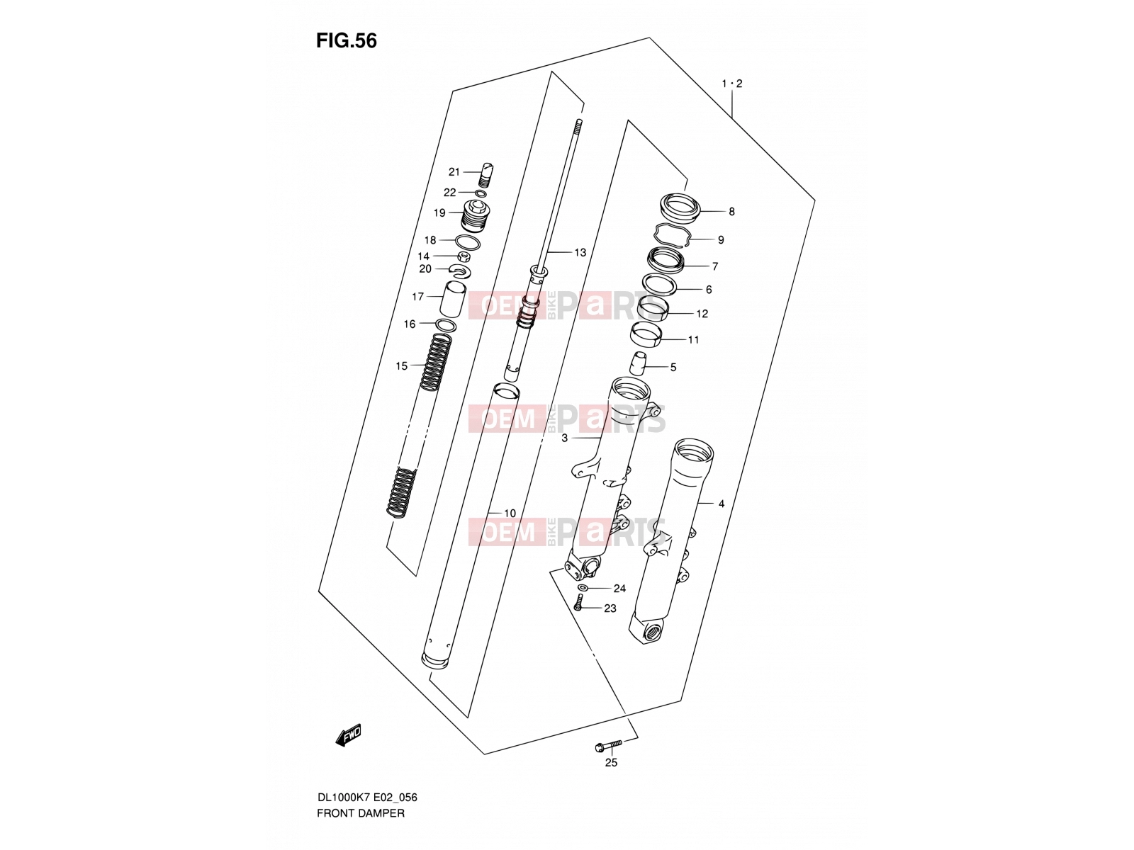 SUZUKI DL1000 K8 (2008) V-Strom (E02,E19,E24) 56 - FRONT DAMPER