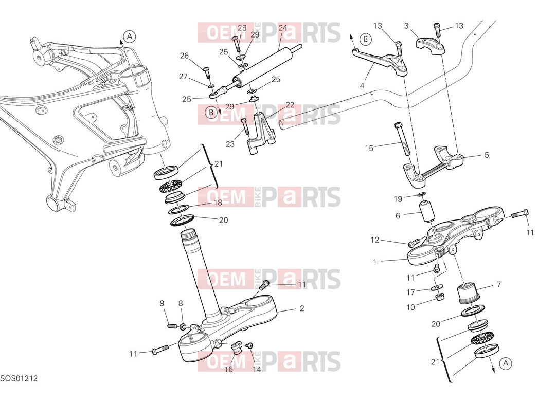 DUCATI 2025 Monster SP Steering assembly