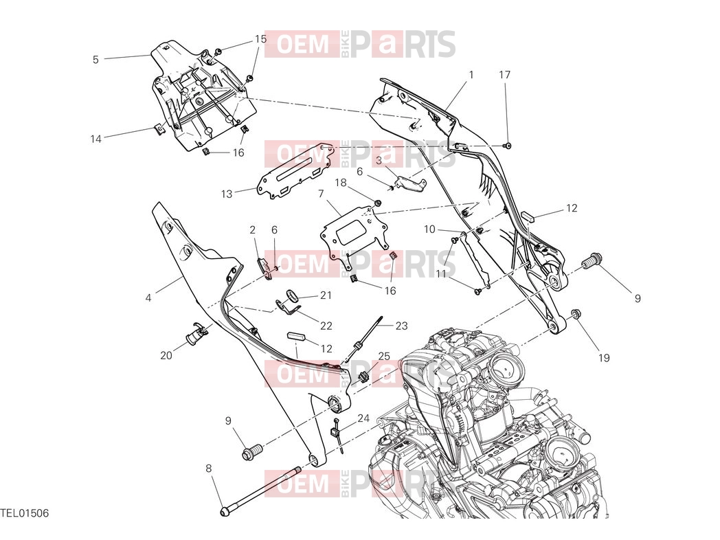 DUCATI 2025 Monster Senna Rear frame components