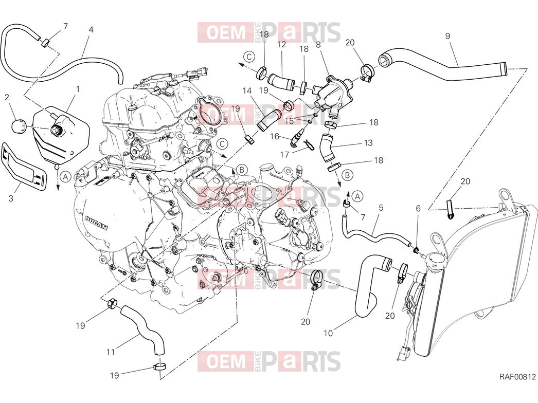 DUCATI 2025 Multistrada V2 Cooling circuit