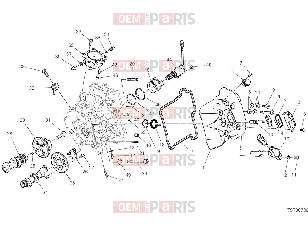 DUCATI 2025 Multistrada V2 Horizontal head timing system