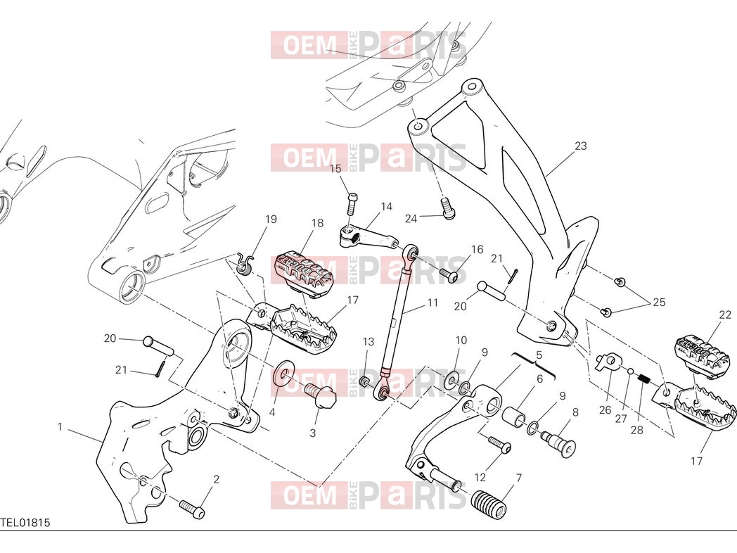 DUCATI 2025 Multistrada V2 Left footrests