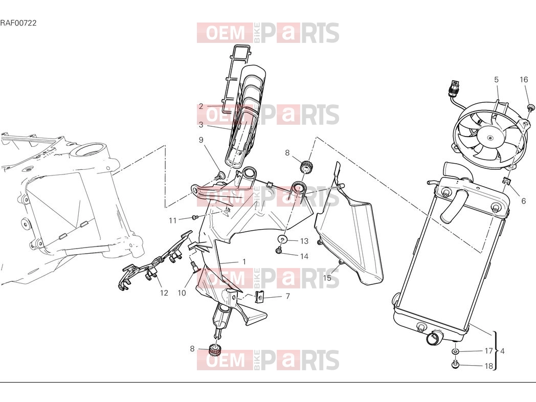 DUCATI 2025 Multistrada V4 Radiator, left side