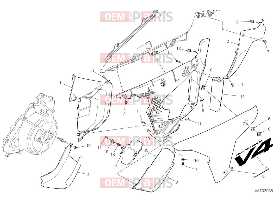 DUCATI 2025 Multistrada V4 Frame cover, left