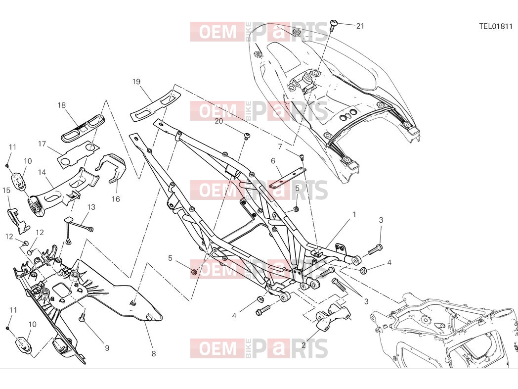 DUCATI 2025 Multistrada V2 S Rear frame components