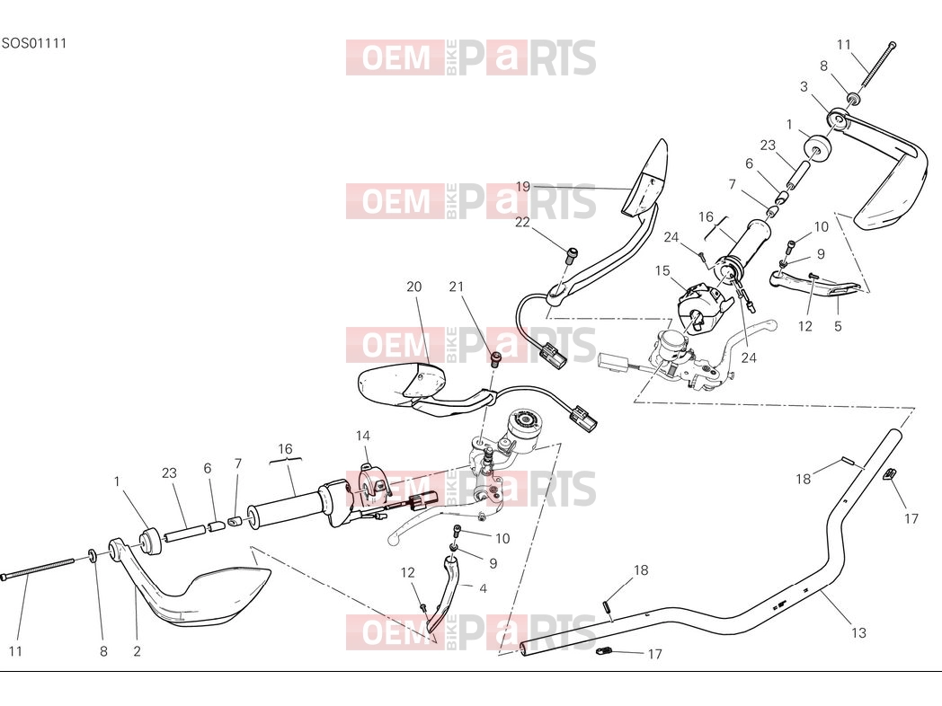 DUCATI 2025 Multistrada V4 S Handlebar & controls (heated)