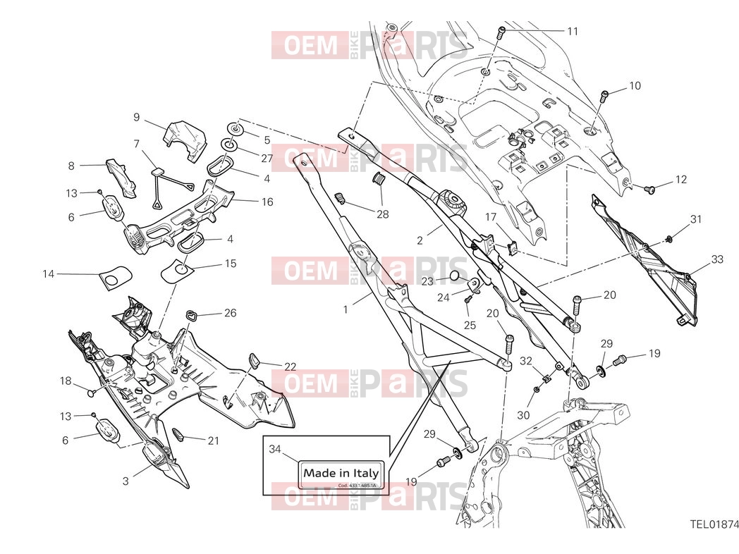 DUCATI 2025 Multistrada V4 S Rear subframe