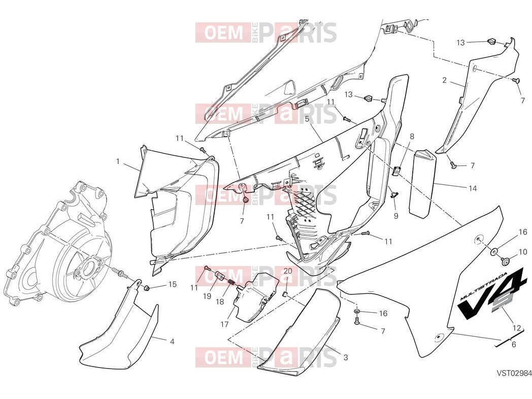 DUCATI 2025 Multistrada V4 S Frame cover, left side