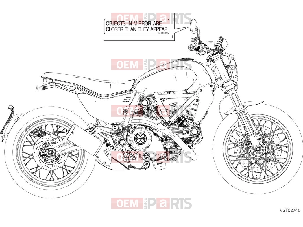 DUCATI 2025 Scrambler Nightshift Positioning plates
