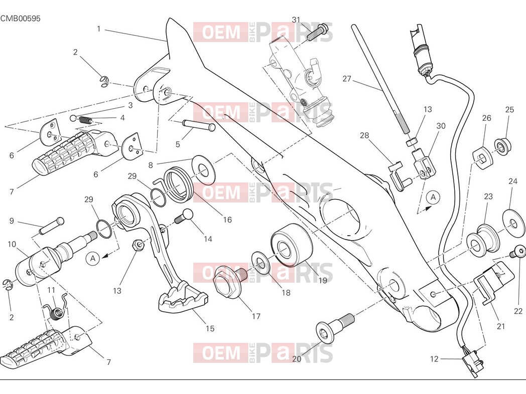 DUCATI 2025 Scrambler Nightshift Right footrests
