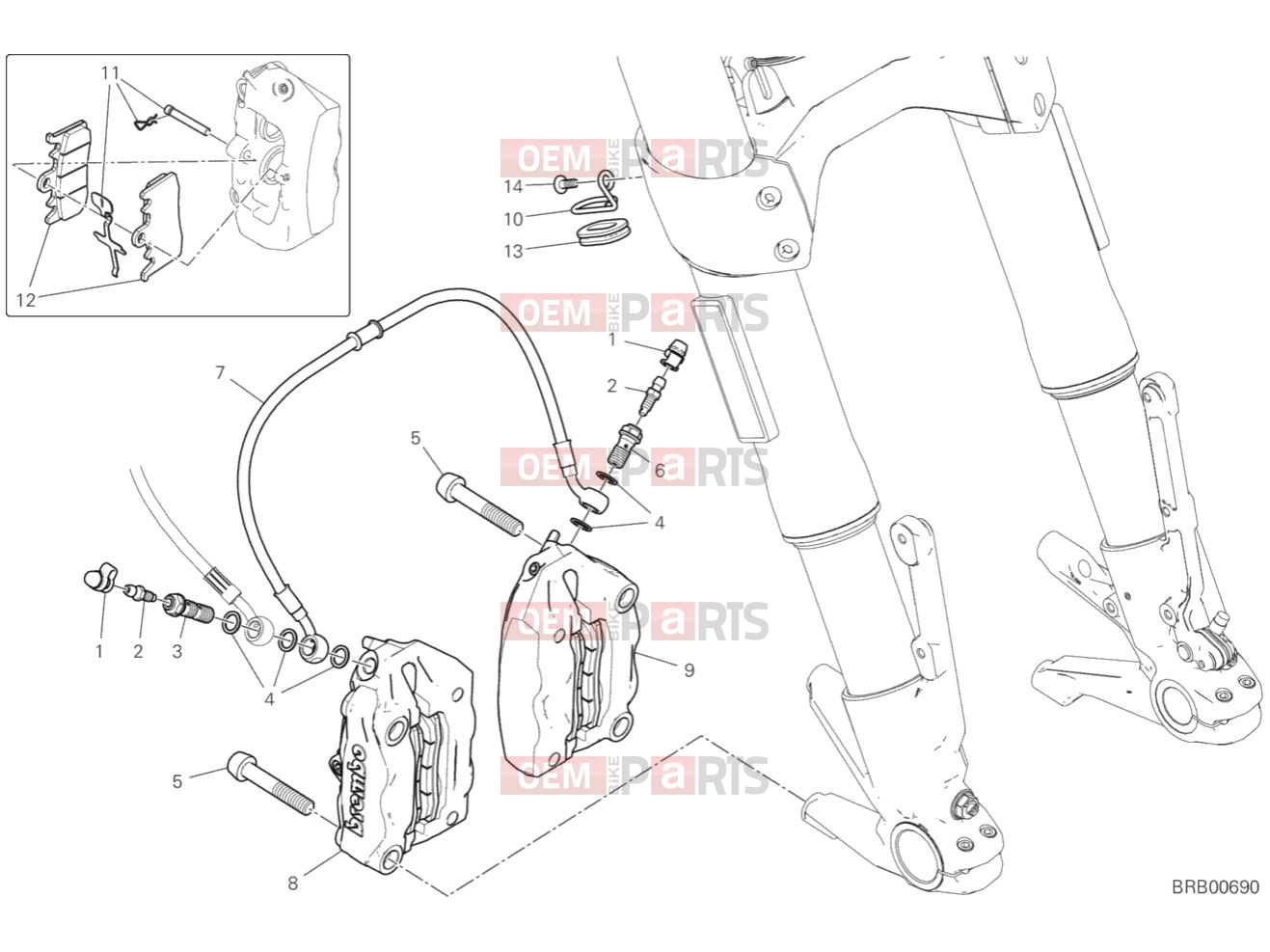 DUCATI 2019  Diavel 1260 FRONT BRAKE SYSTEM
