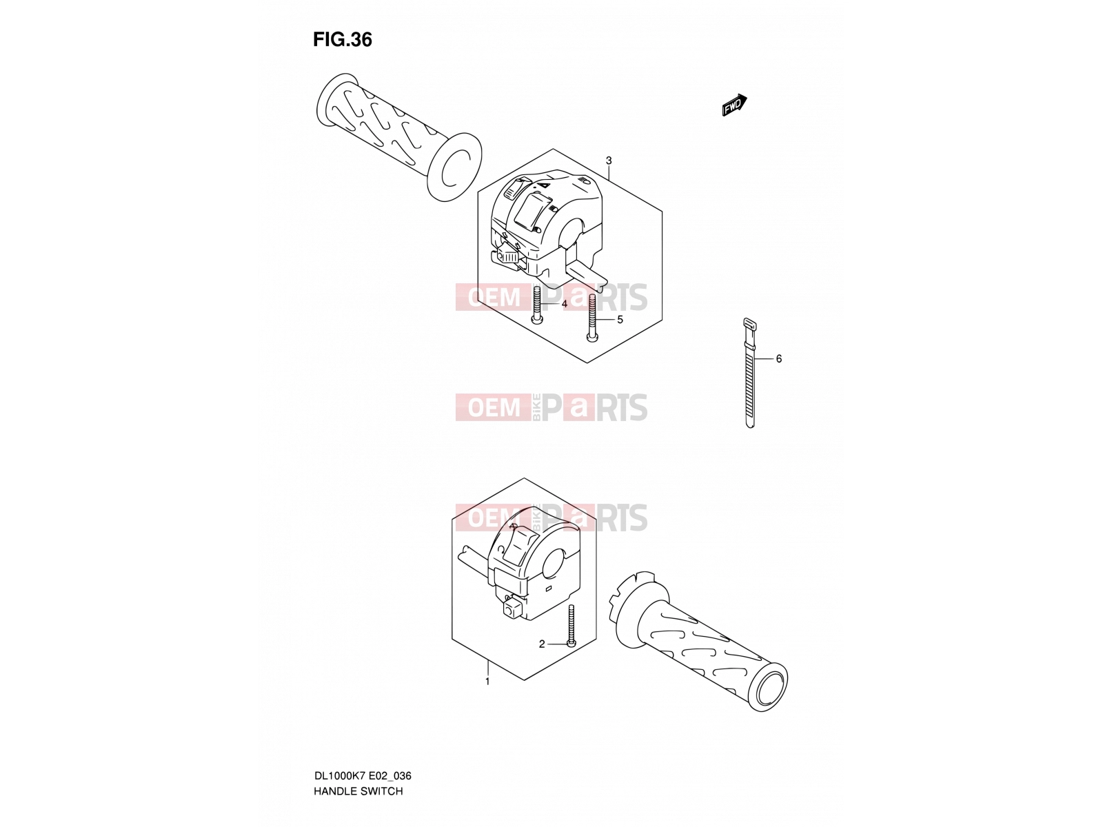 SUZUKI DL1000 K9 (2009) V-Strom (E02,E19,E24) 36 - HANDLE SWITCH
