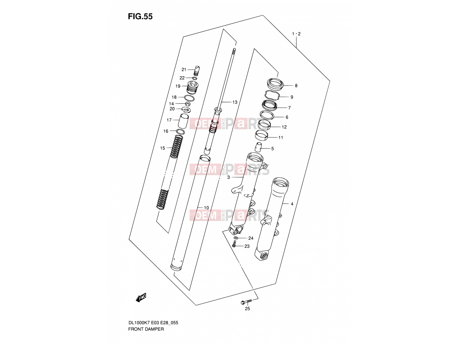 SUZUKI DL1000 K9 (2009) V-Strom (E03,E28,E33) 55 - FRONT DAMPER