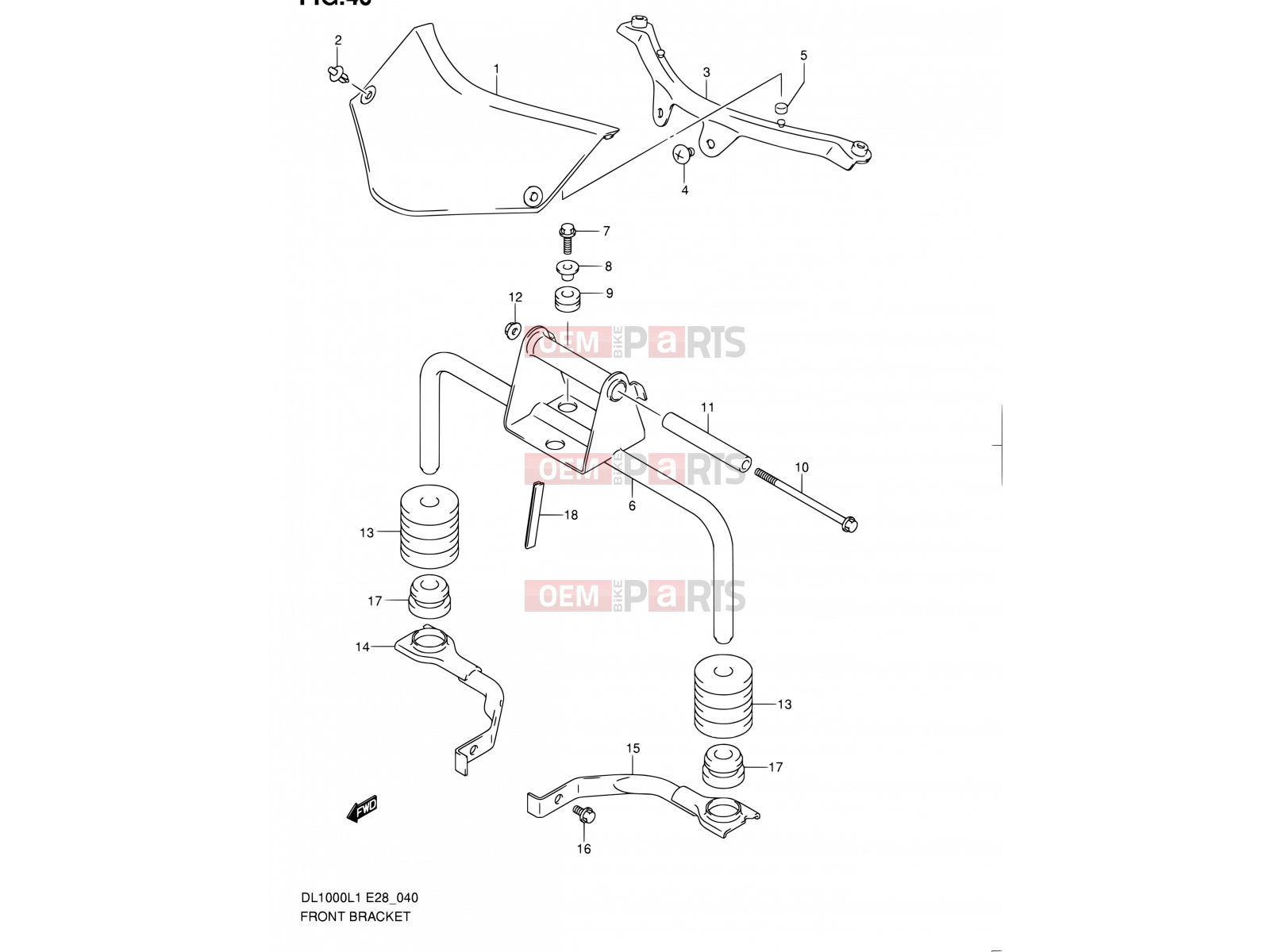 SUZUKI DL1000 L1 (2011) V-Strom (E03,E28,E33) 40 - FRONT BRACKET