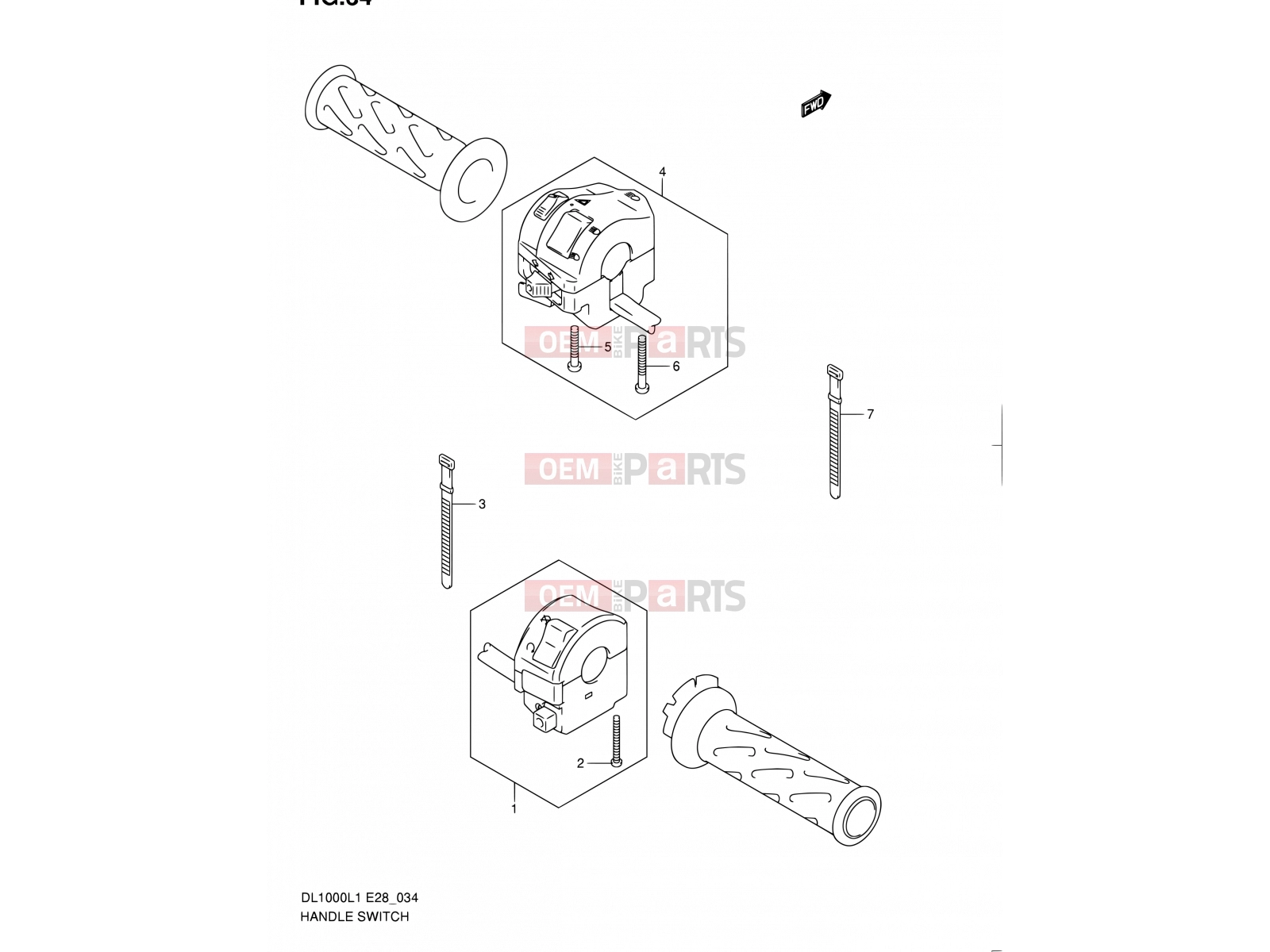 SUZUKI DL1000 L1 (2011) V-Strom (E03,E28,E33) 34 - HANDLE SWITCH
