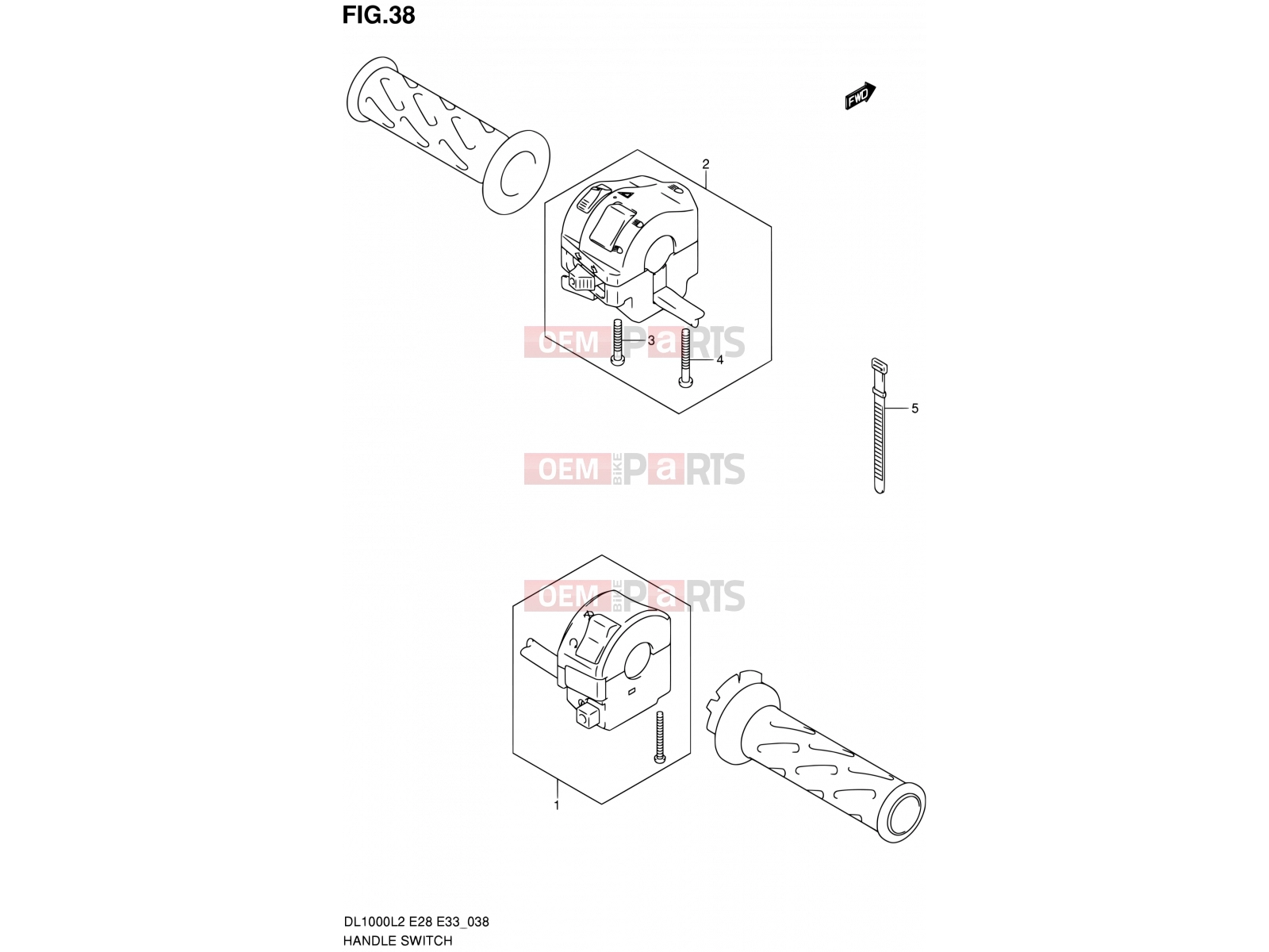 SUZUKI DL1000 L2 (2012) V-Strom (E03,E28,E33) 38 - HANDLE SWITCH