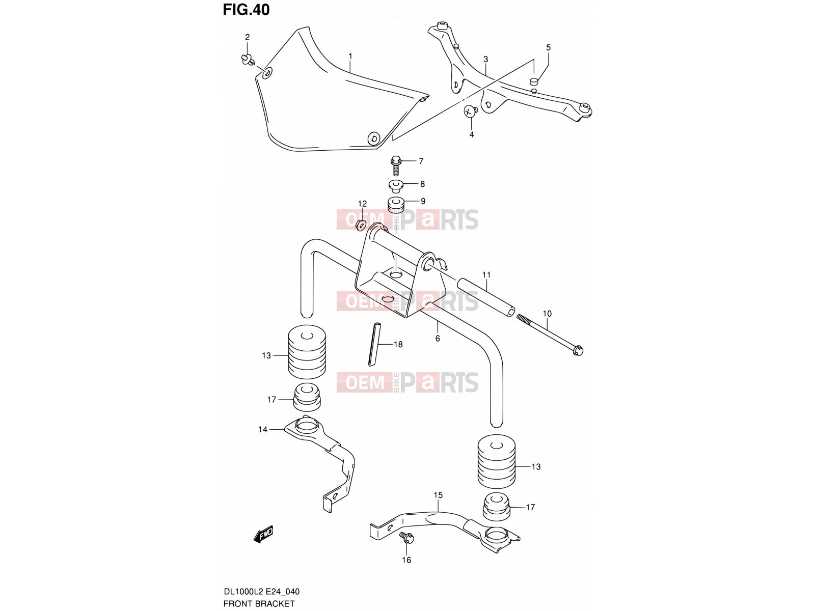 SUZUKI DL1000 L2 (2012) V-Strom (E24) 40 - FRONT BRACKET