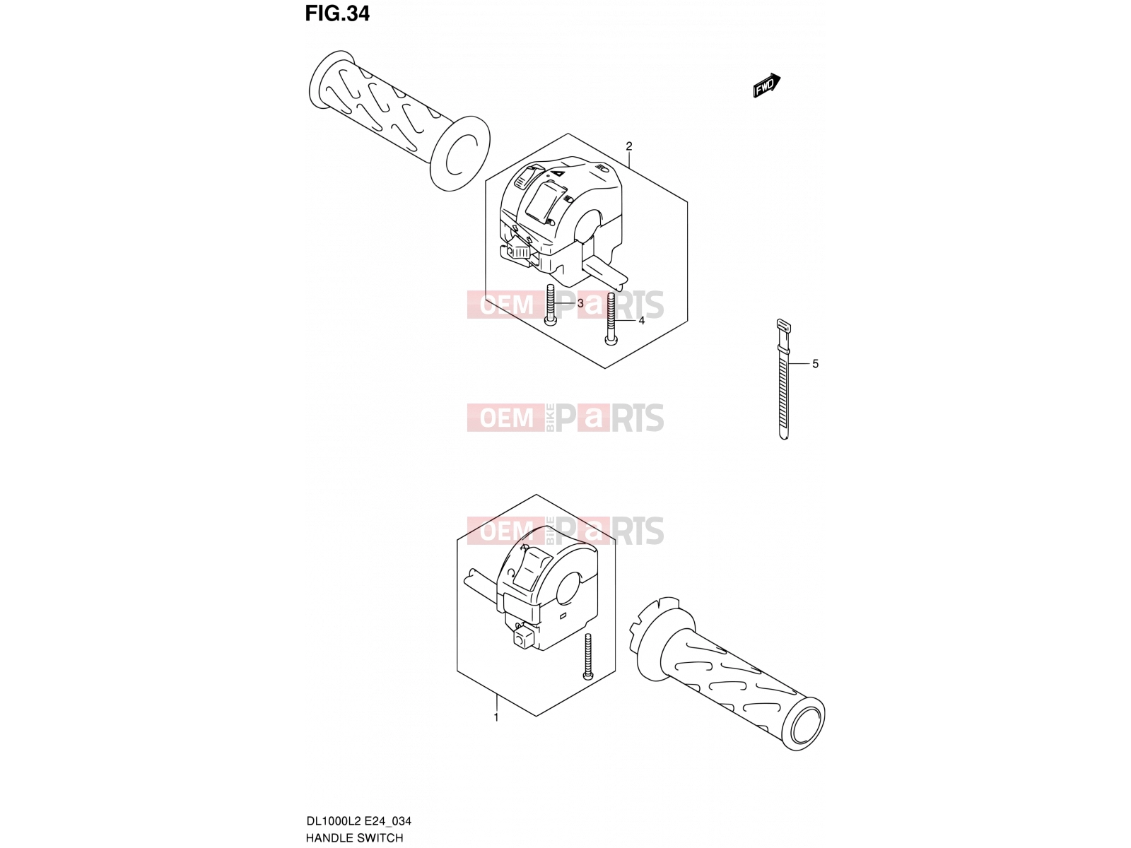 SUZUKI DL1000 L2 (2012) V-Strom (E24) 34 - HANDLE SWITCH