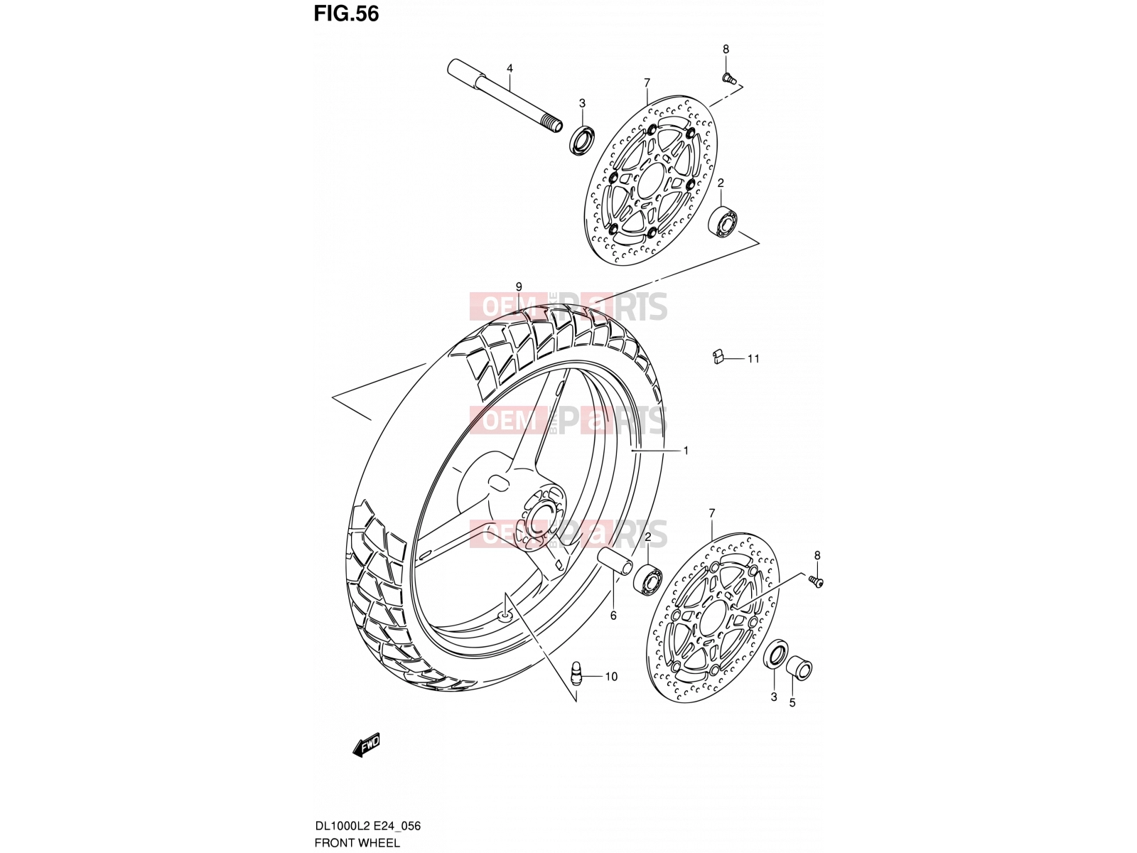 SUZUKI DL1000 L2 (2012) V-Strom (E24) 56 - FRONT WHEEL