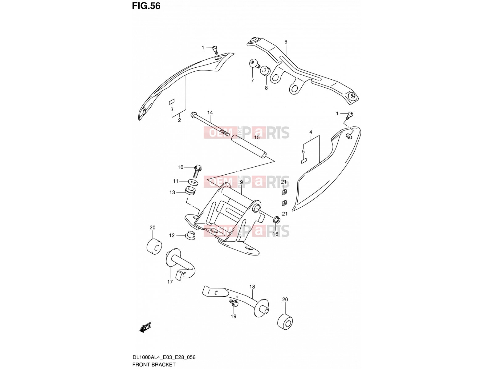 SUZUKI DL1000A L4 (2014) V-Strom (E03,E28,E33) 56 - FRONT BRACKET