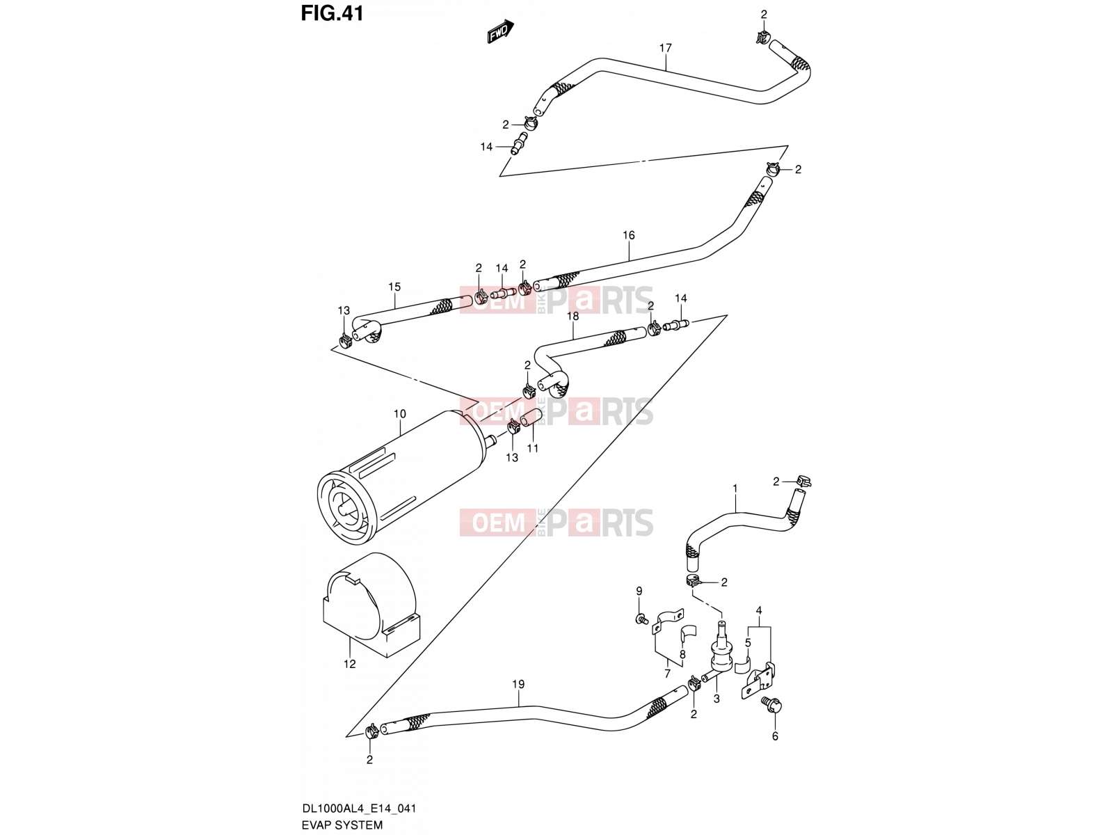 SUZUKI DL1000A L4 (2014) V-Strom (E14) 41 - EVAP SYSTEM