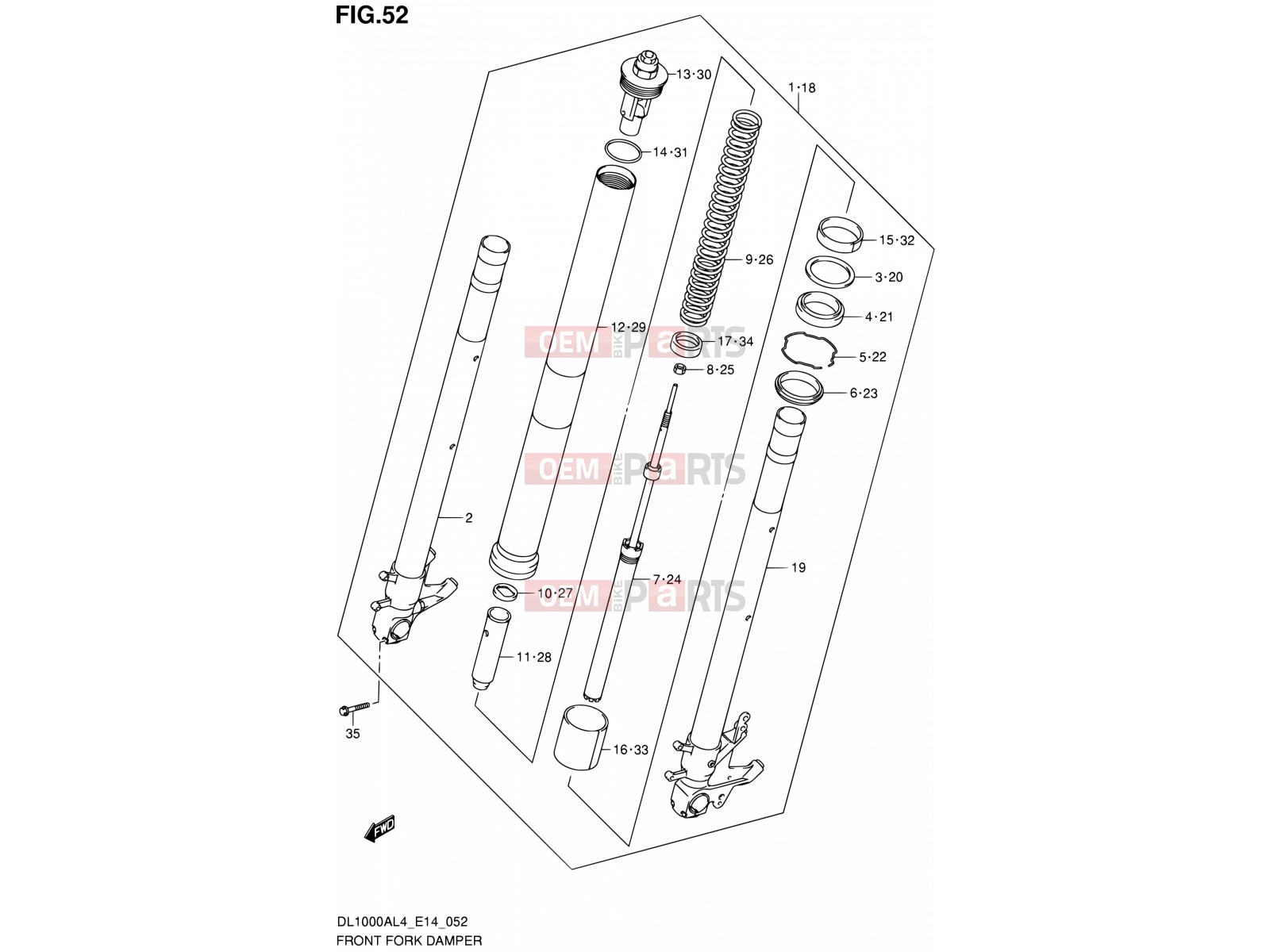 SUZUKI DL1000A L4 (2014) V-Strom (E14) 52 - FRONT FORK DAMPER