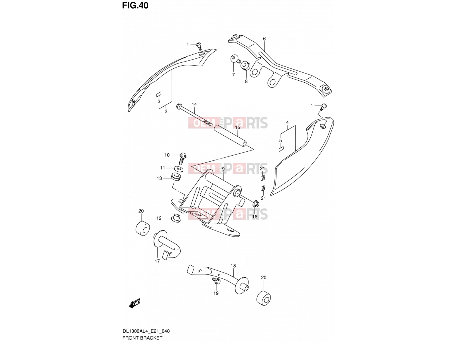 SUZUKI DL1000A L4 (2014) V-Strom (E21) 40 - FRONT BRACKET