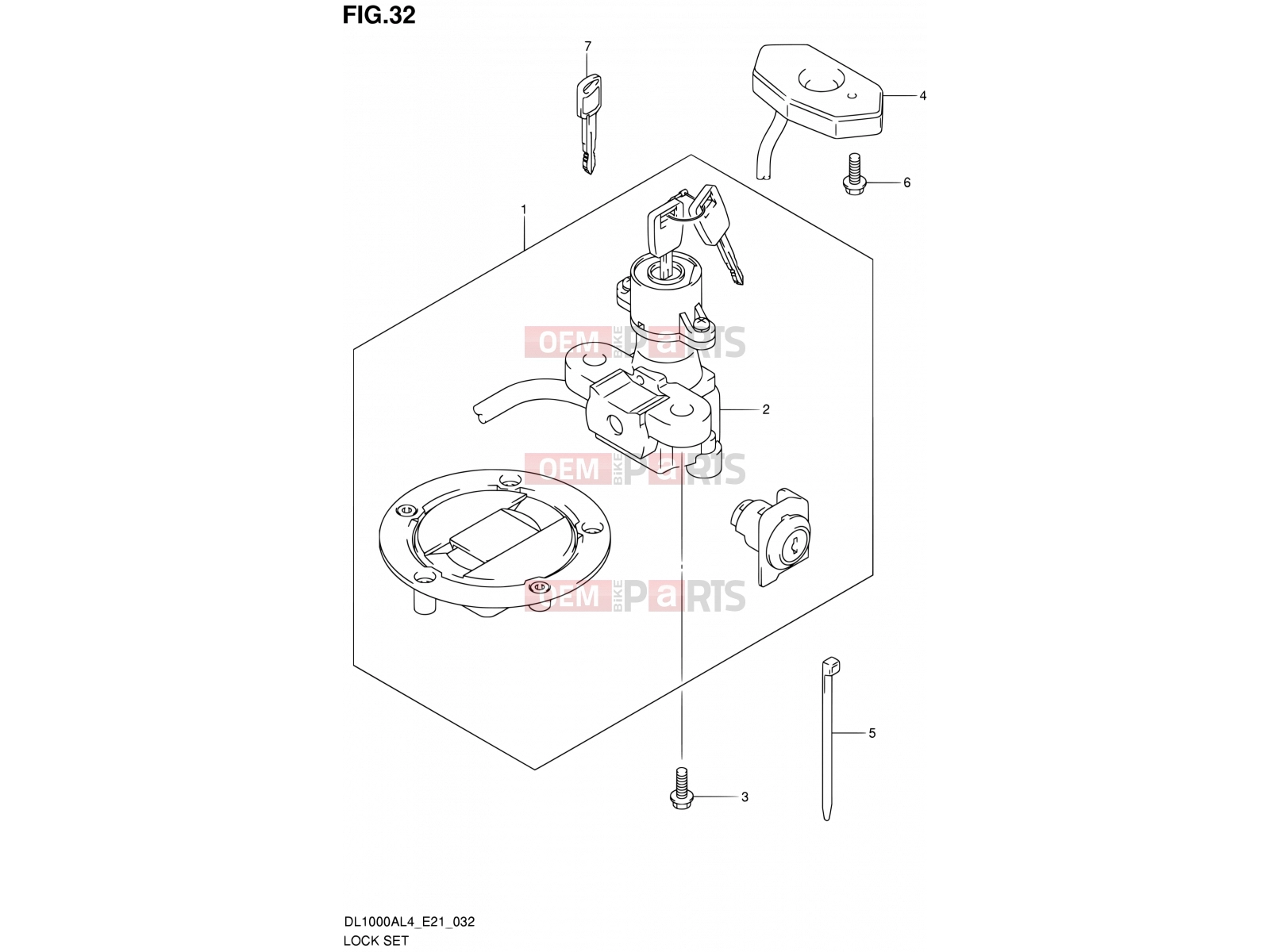 SUZUKI DL1000A L4 (2014) V-Strom (E21) 32 - LOCK SET