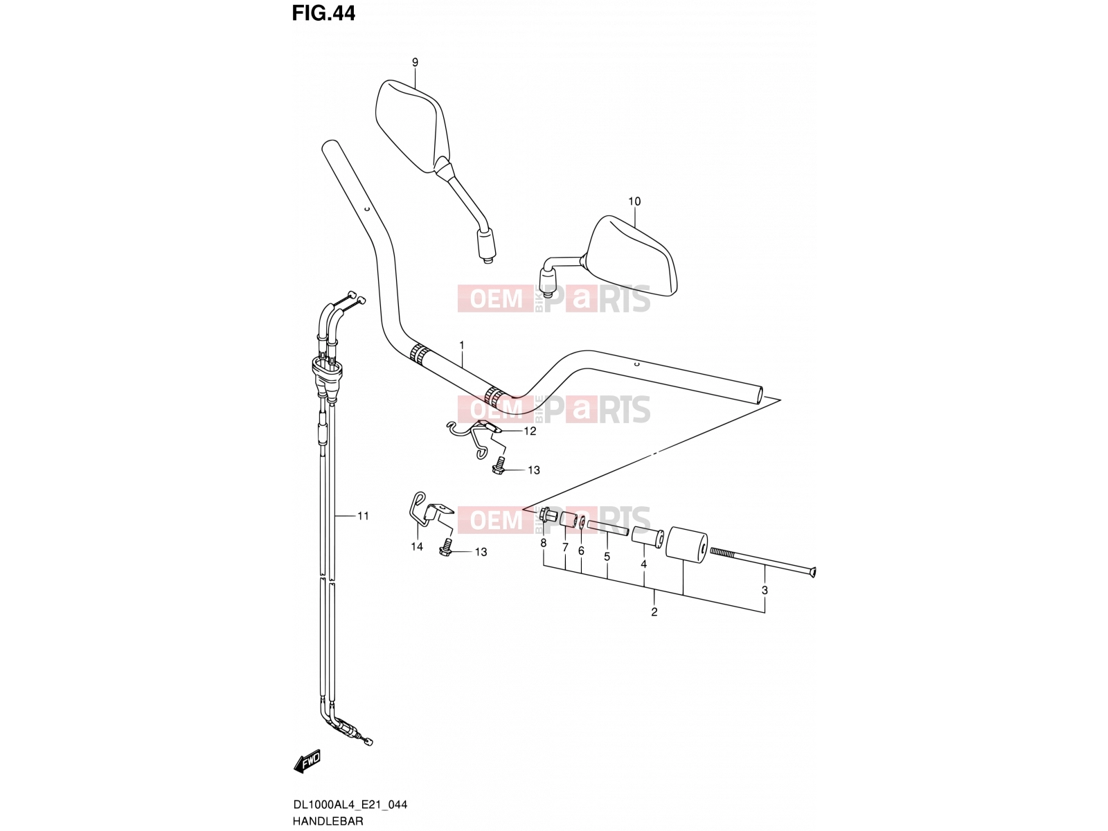SUZUKI DL1000A L4 (2014) V-Strom (E21) 44 - HANDLEBAR