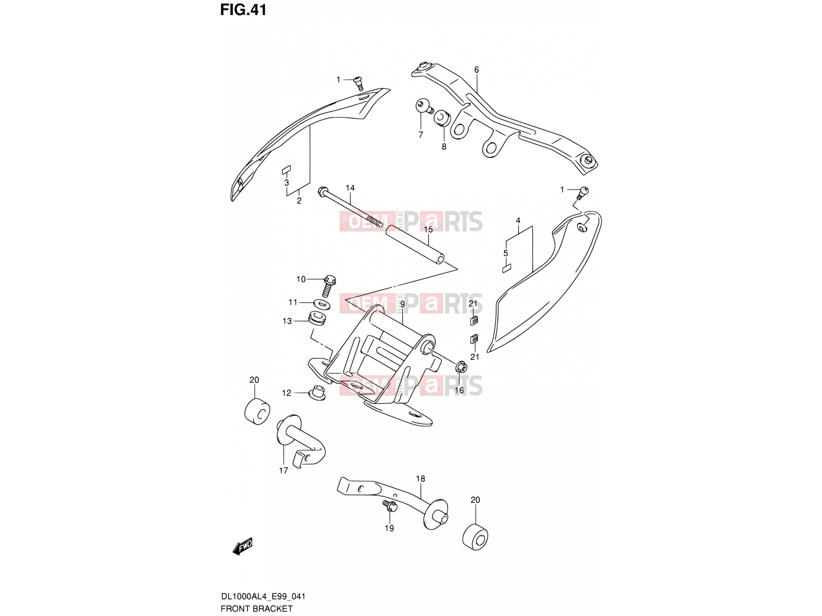SUZUKI DL1000A L4 (2014) V-Strom (E99) 41 - FRONT BRACKET