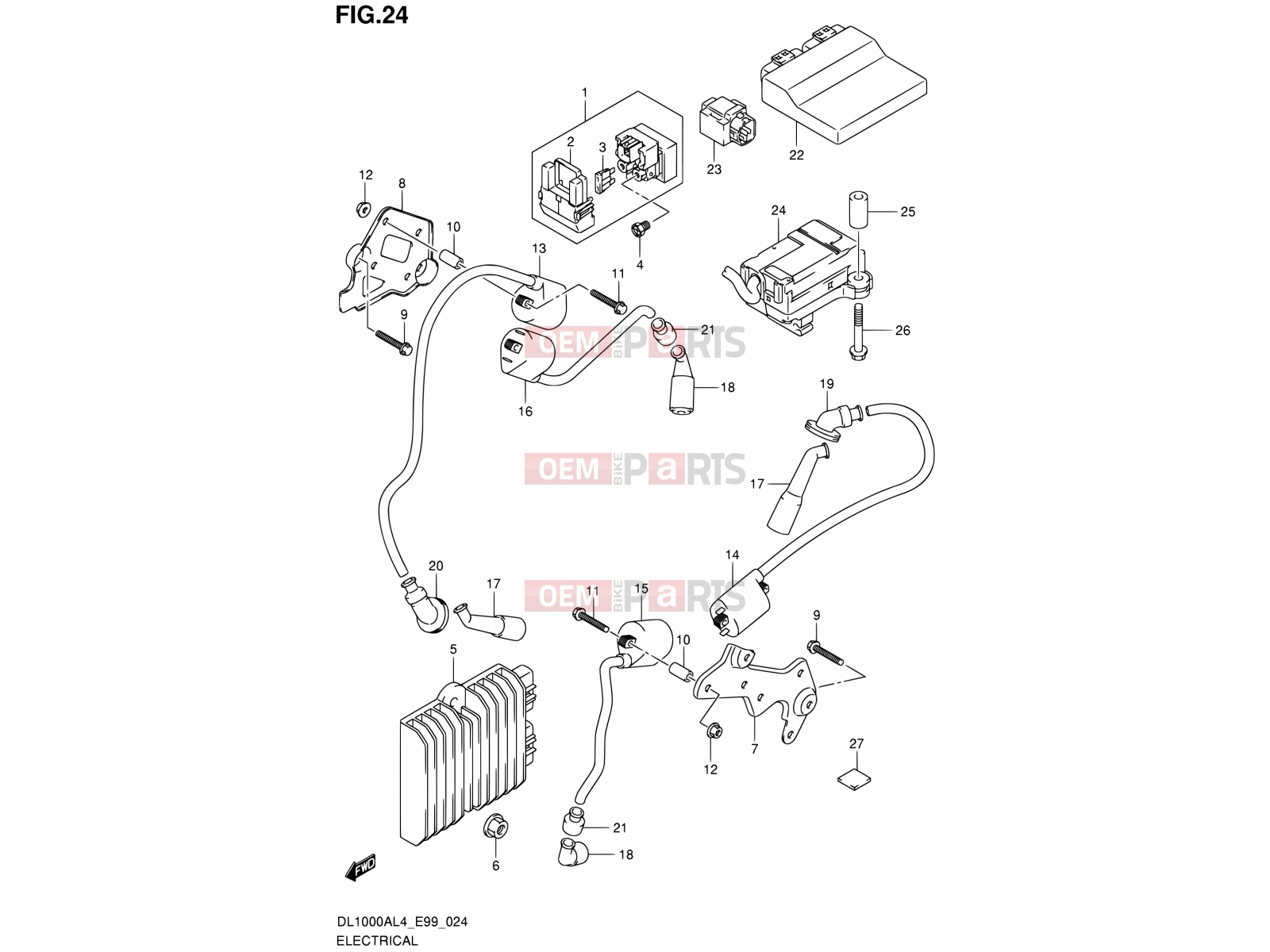 SUZUKI DL1000A L4 (2014) V-Strom (E99) 24 - ELECTRICAL