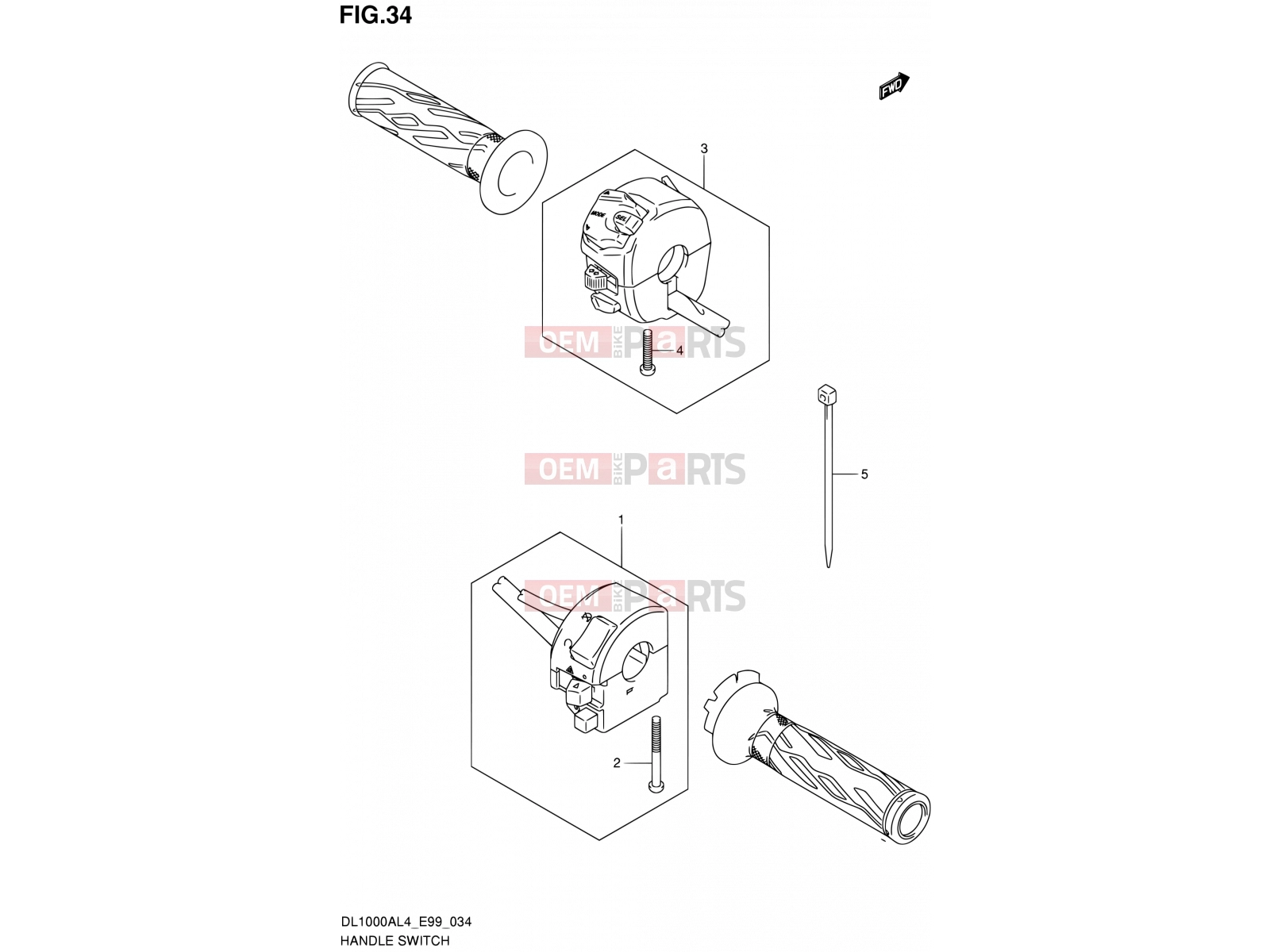 SUZUKI DL1000A L4 (2014) V-Strom (E99) 34 - HANDLE SWITCH