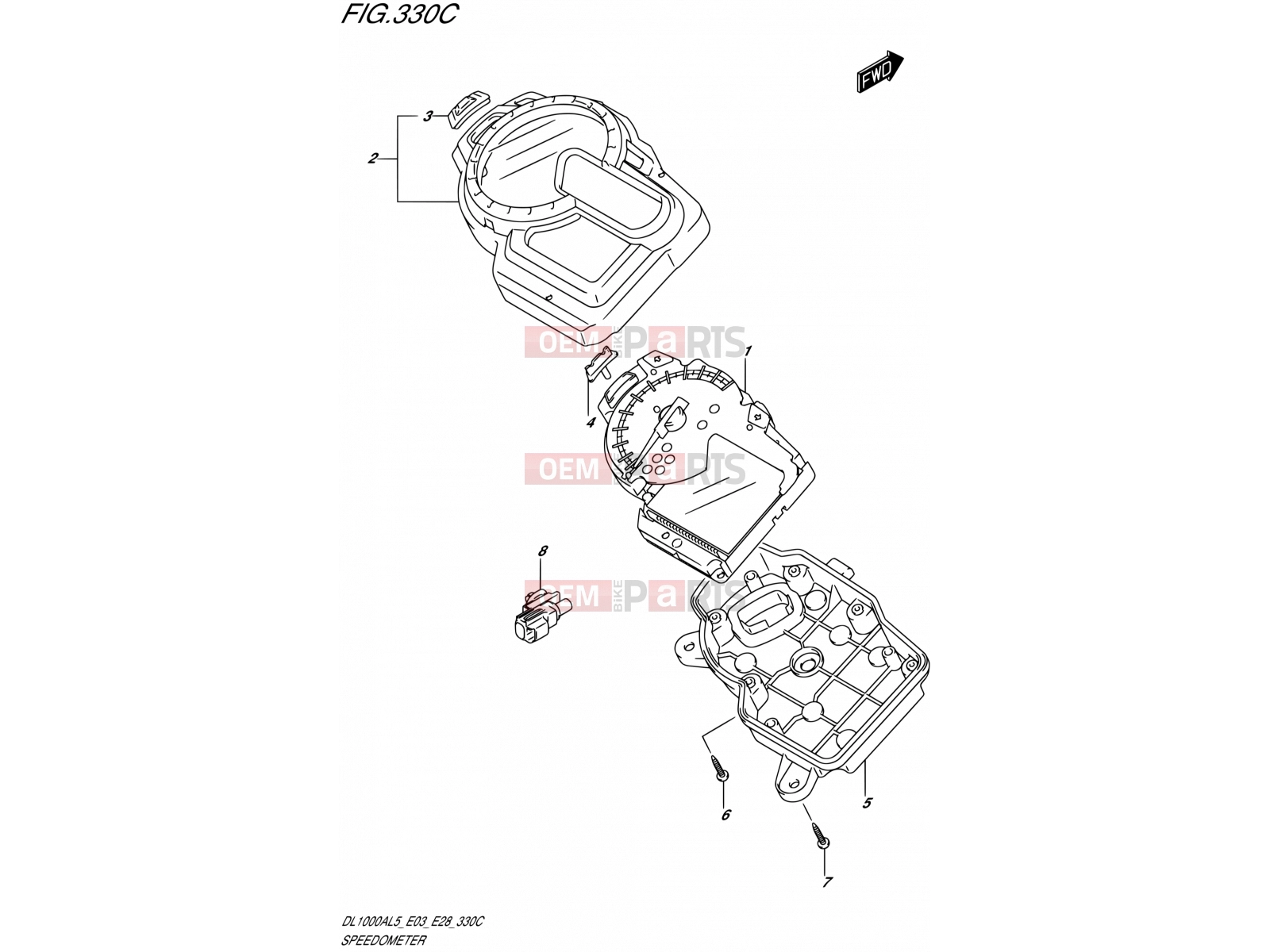 SUZUKI DL1000A L5 (2015) V-Strom (E03,E28,E33) 330C - SPEEDOMETER (DL1000AL5 E33)