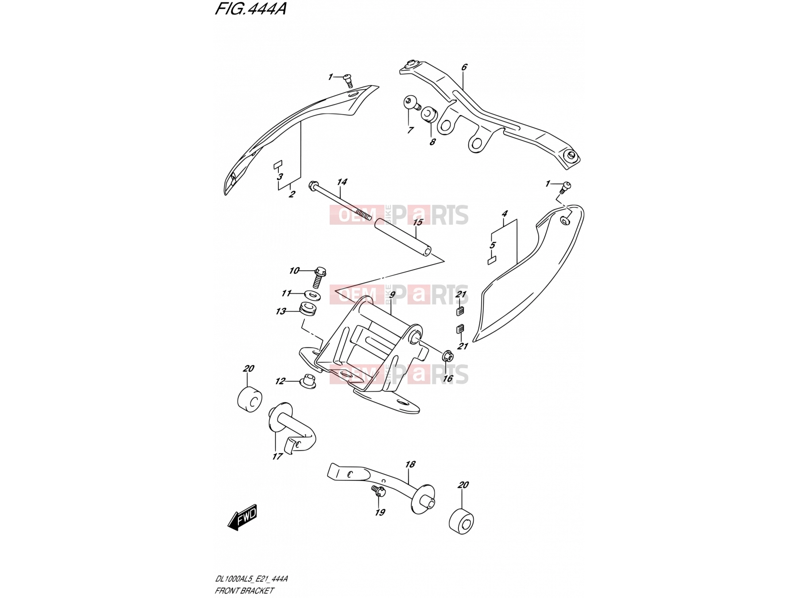 SUZUKI DL1000A L5 (2015) V-Strom (E21) 444A - FRONT BRACKET