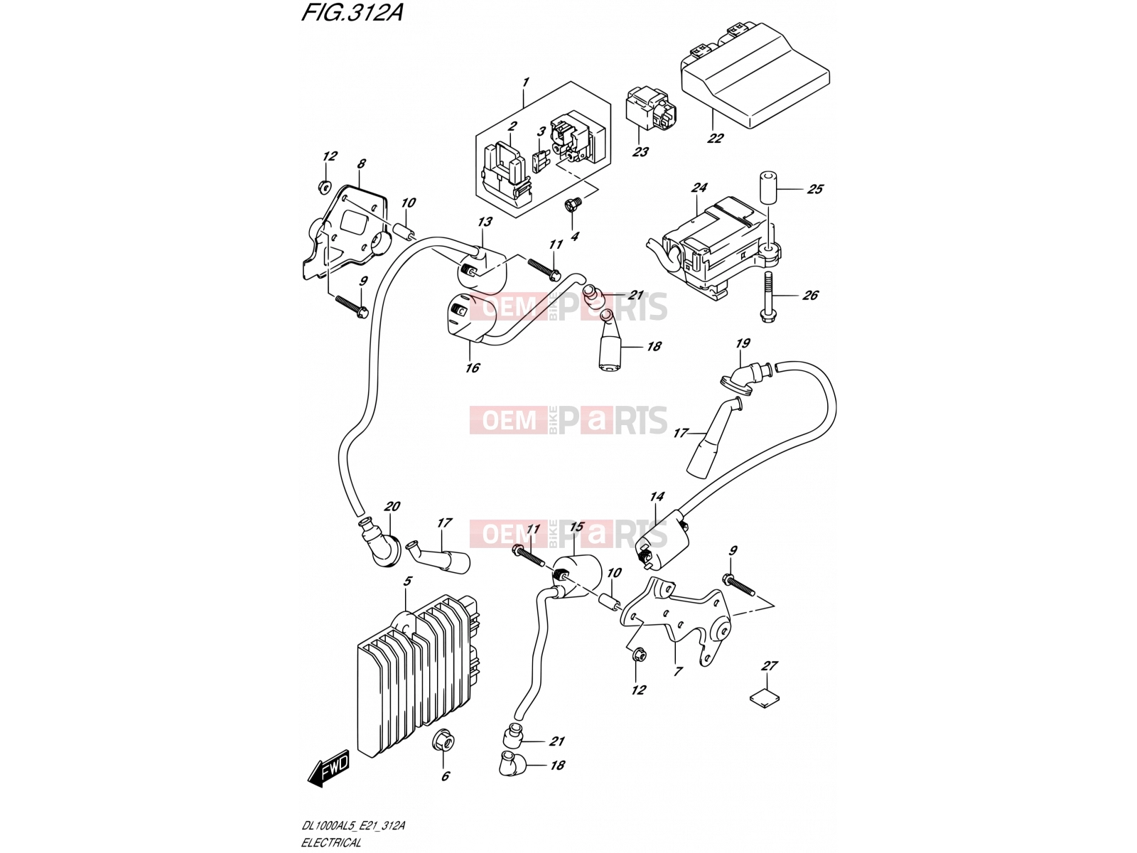 SUZUKI DL1000A L5 (2015) V-Strom (E21) 312A - ELECTRICAL