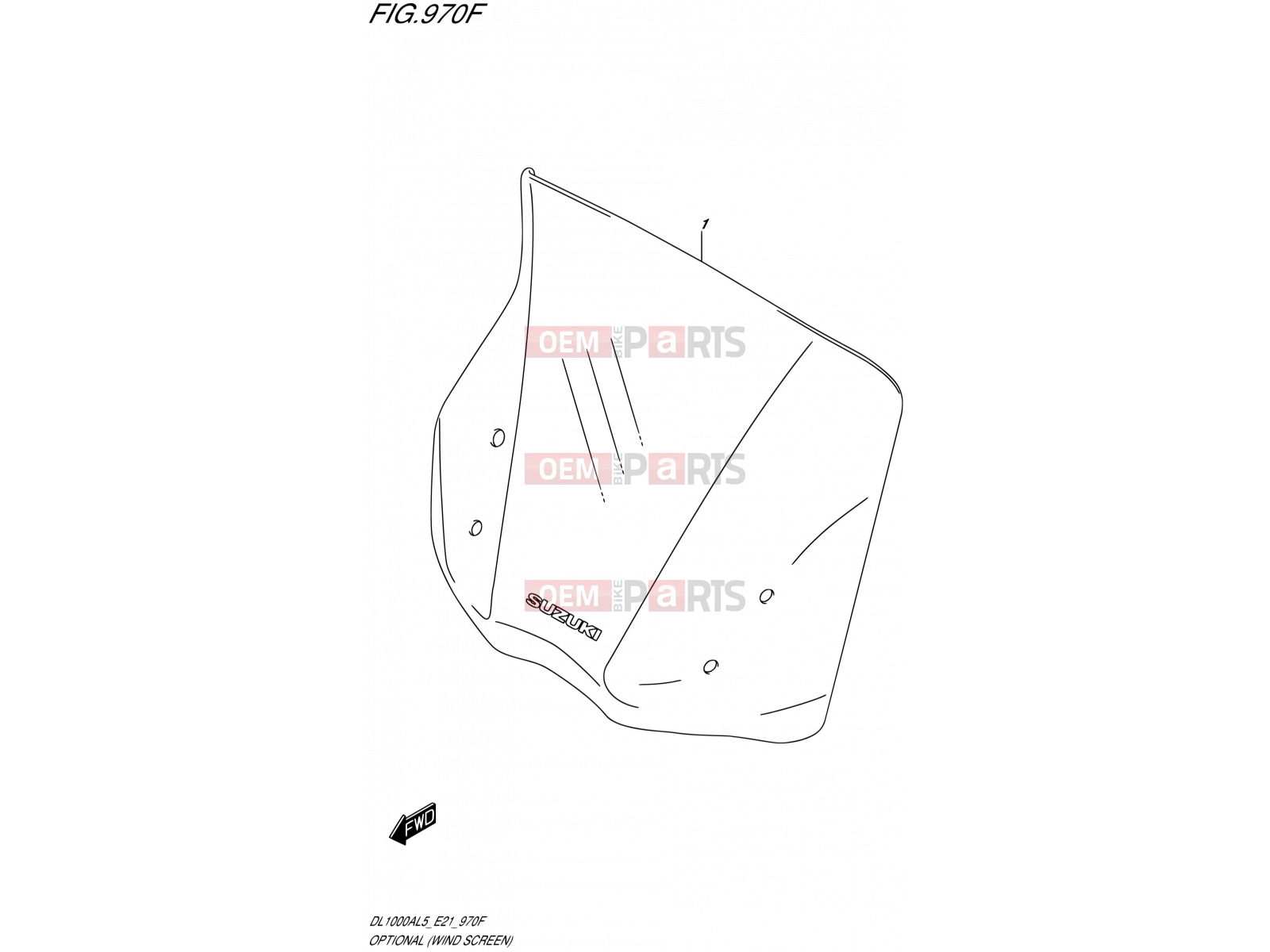 SUZUKI DL1000A L5 (2015) V-Strom (E21) 970F - OPTIONAL (WIND SCREEN)