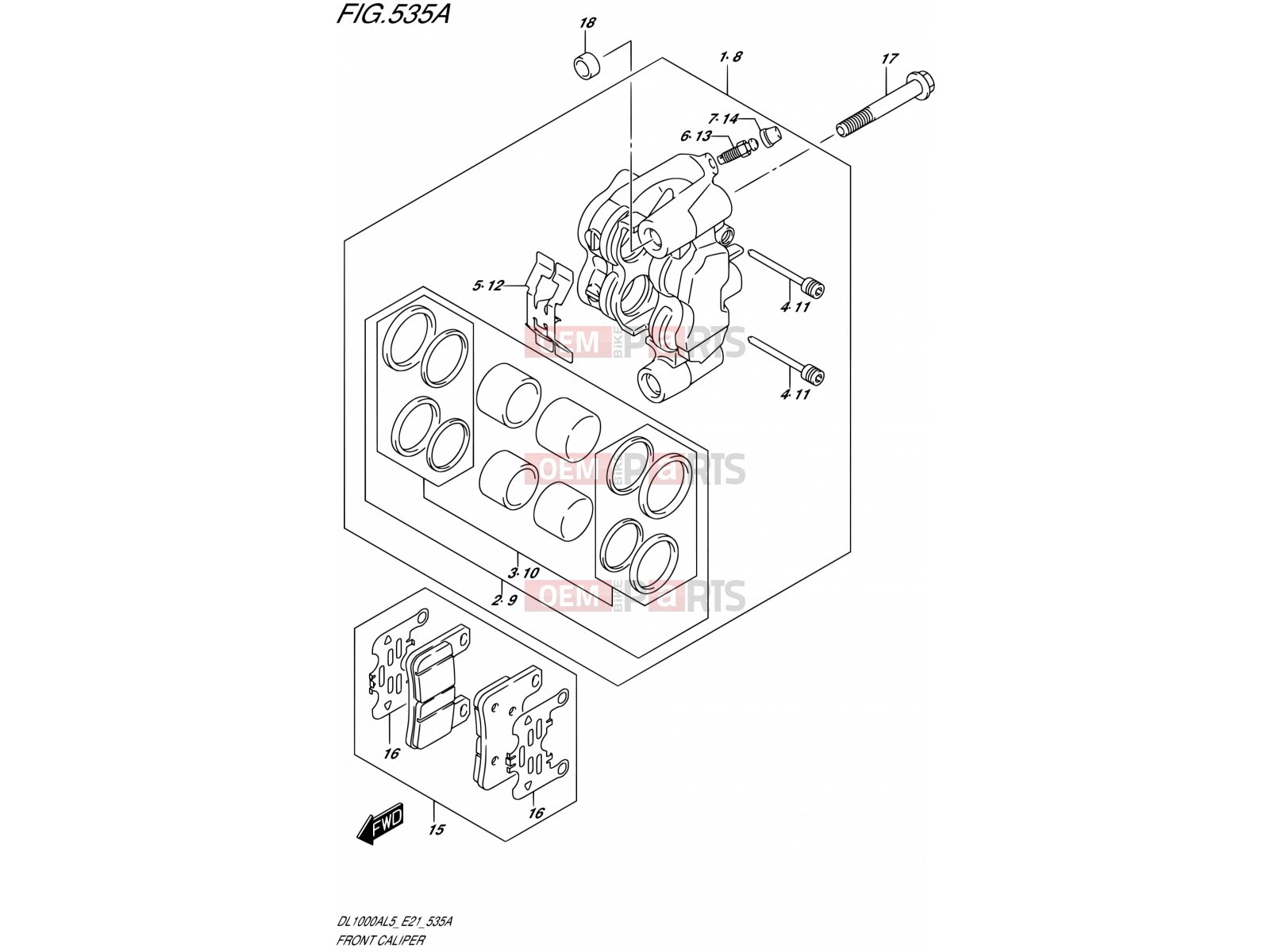 SUZUKI DL1000A L5 (2015) V-Strom (E21) 535A - FRONT CALIPER