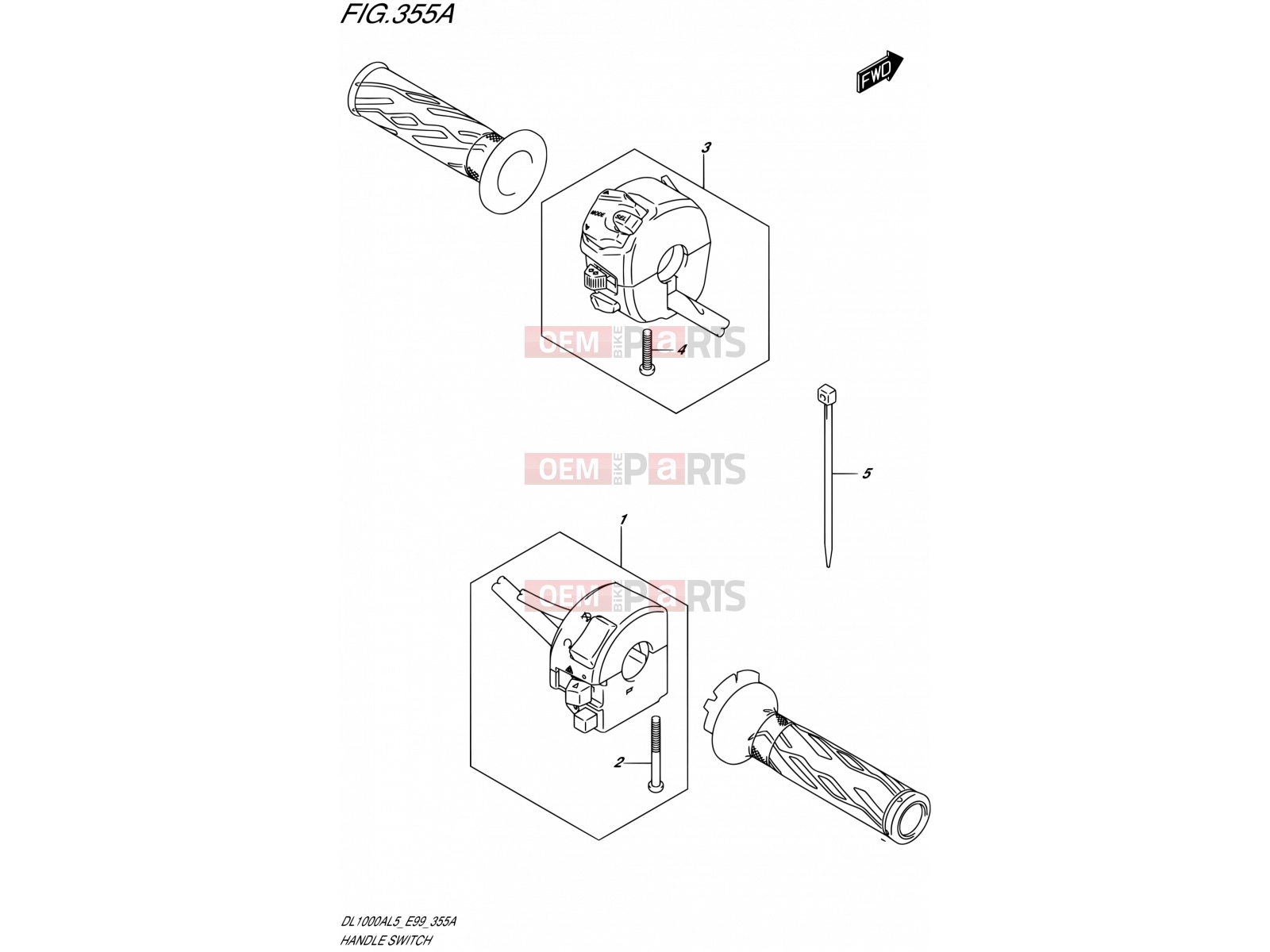 SUZUKI DL1000A L5 (2015) V-Strom (E99) 355A - HANDLE SWITCH