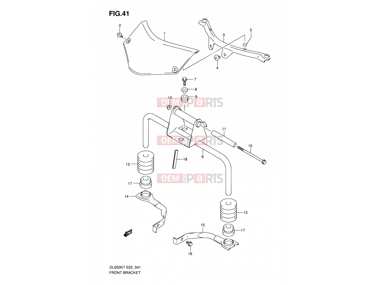SUZUKI DL650 K9 (2009) V-Strom (E02,E19,E24,E37) 41 - FRONT BRACKET