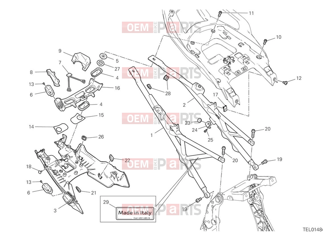 DUCATI 2022 Multistrada V4 Pikes Peak Rear Frame Comp.