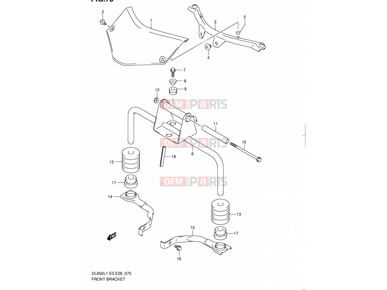 SUZUKI DL650 L1 (2011) V-Strom (E03,E28,E33) 75 - FRONT BRACKET